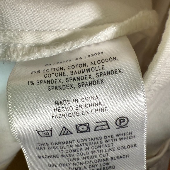 Anthropologie Pants Womens‎ 10 White Chinos Wide Leg Cropped Pockets Flaw - Picture 7 of 8